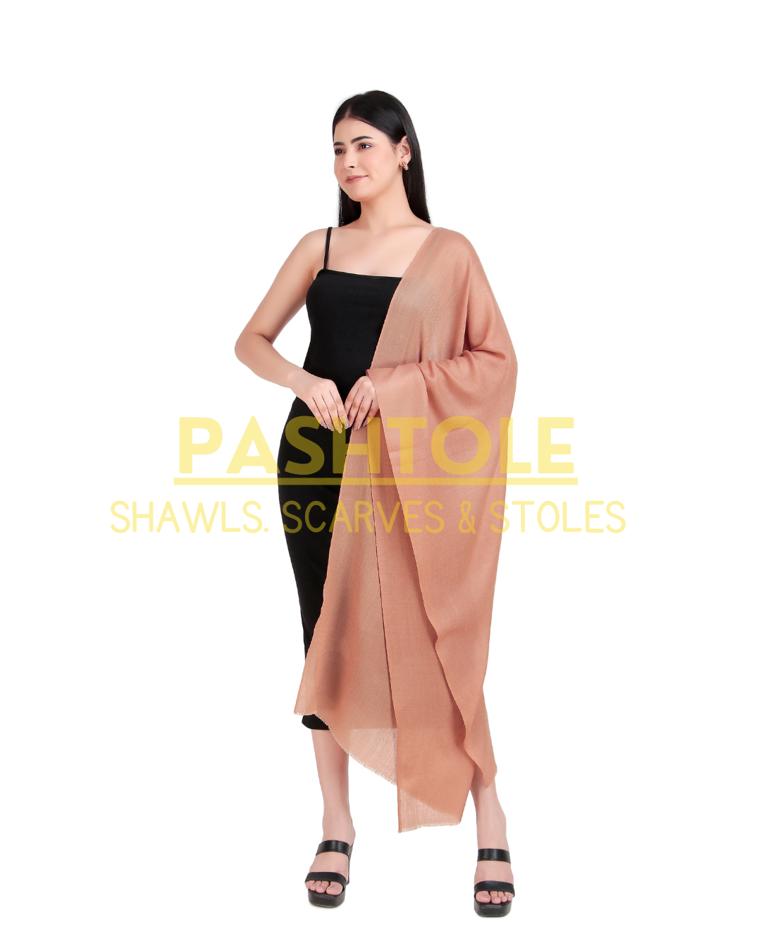 Warm Brown Fine Wool Stole