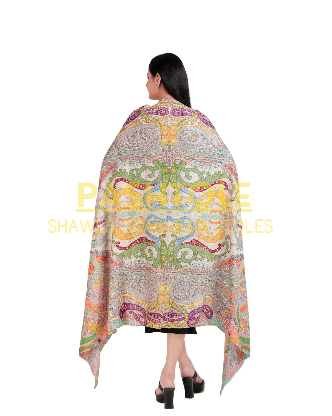 Marigold Drape Kalamkari XL Shawl