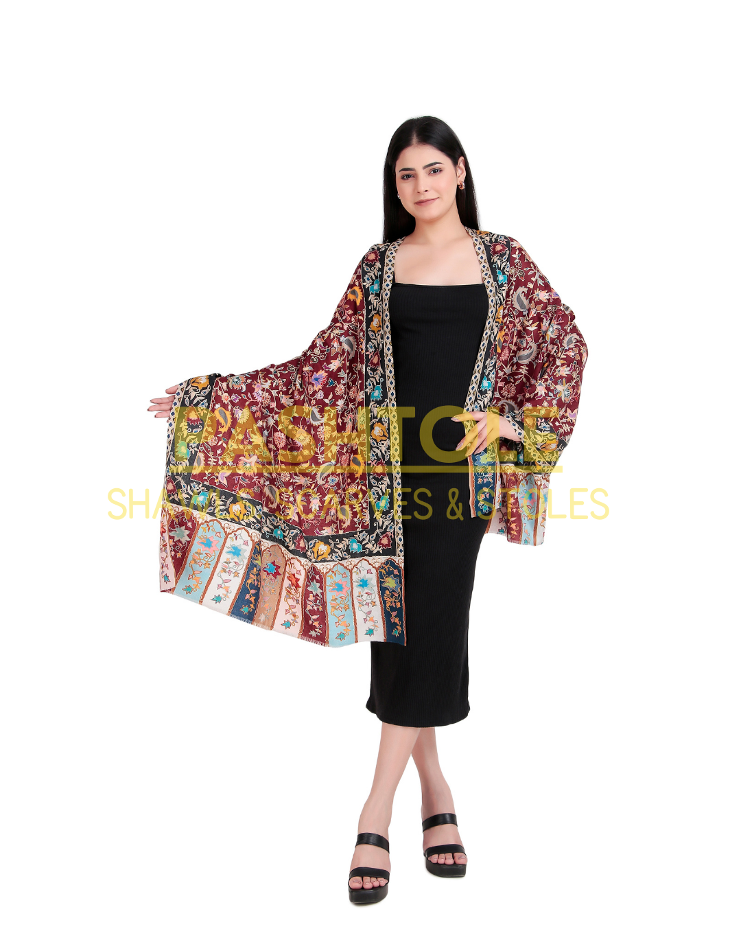 Vermillion Song Kalamkari Stole