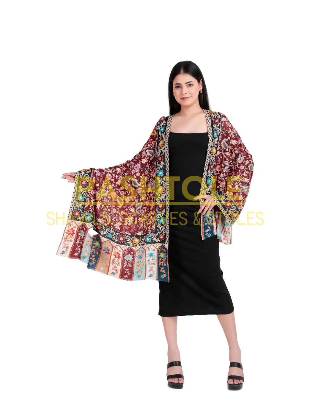 Vermillion Song Kalamkari Stole