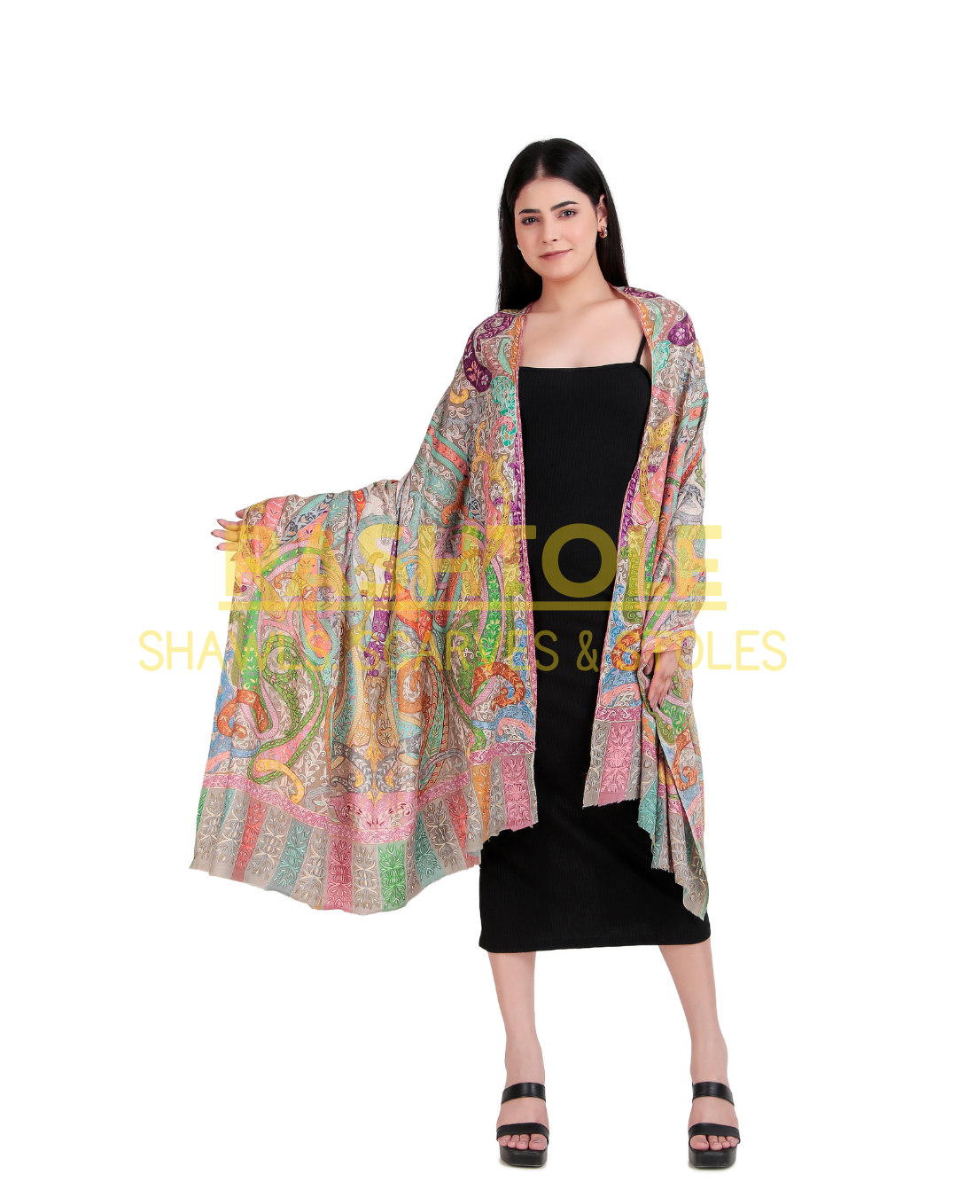 Marigold Drape Kalamkari XL Shawl