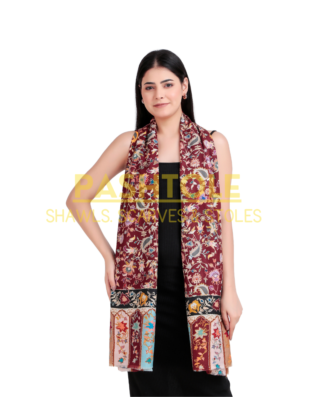 Vermillion Song Kalamkari Stole