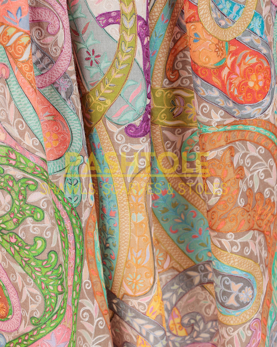 Marigold Drape Kalamkari XL Shawl