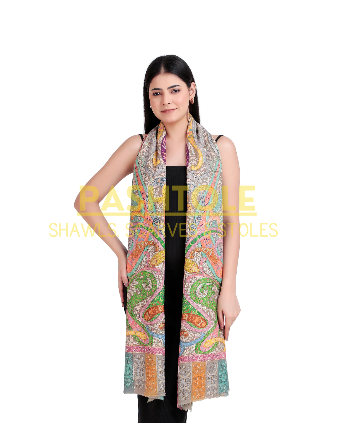 Marigold Drape Kalamkari XL Shawl