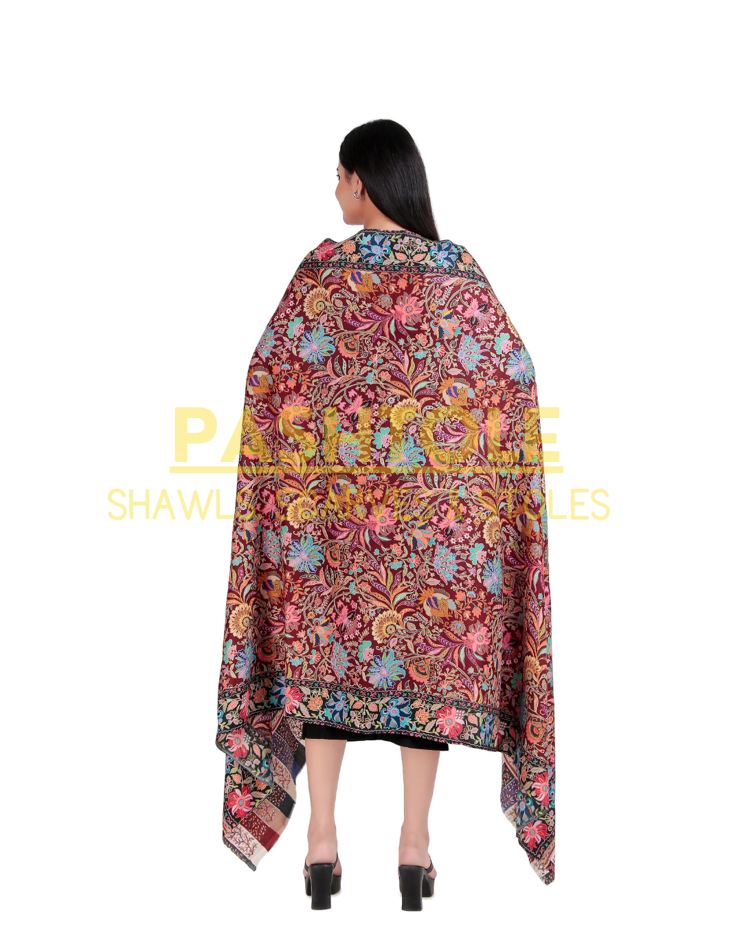 Ruby Carnation Kalamkari Shawl