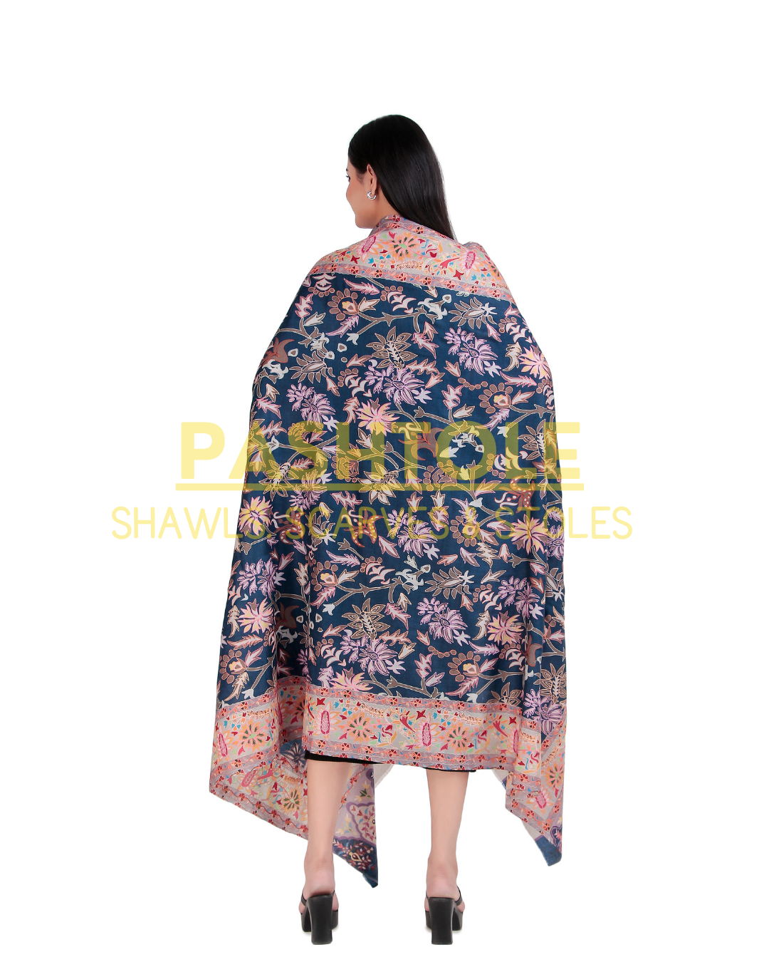 Sapphire Serenade Kalamkari Shawl