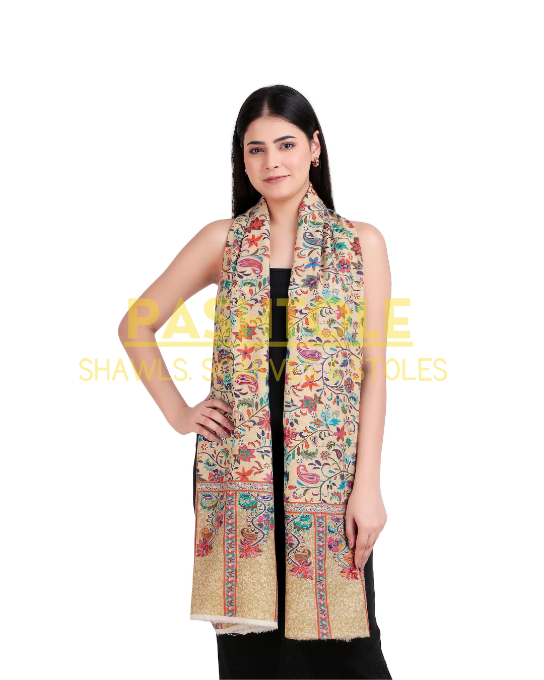 Sunflower Swirl Kalamkari Stole