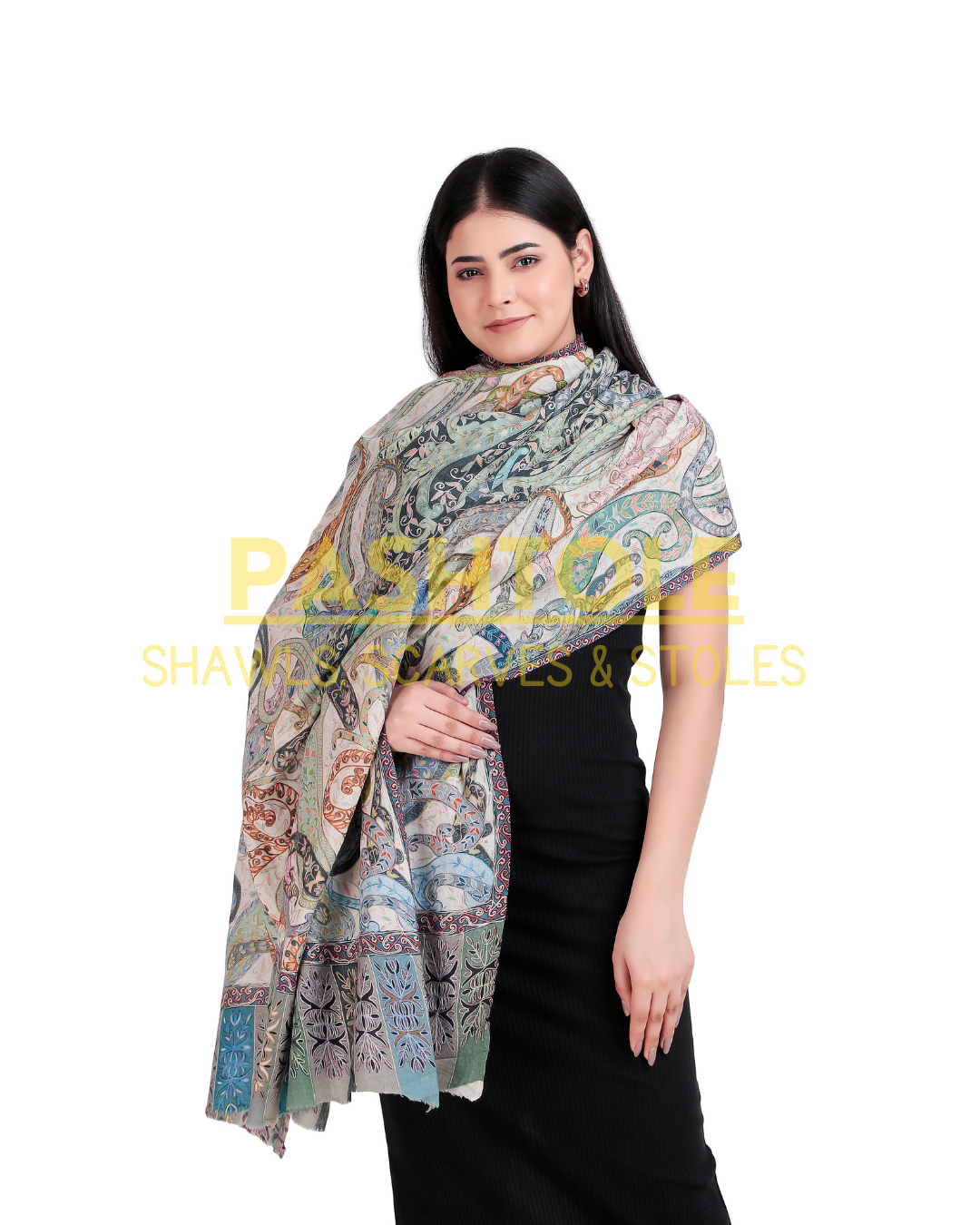 Mystic Paisley Kalamkari XL Shawl