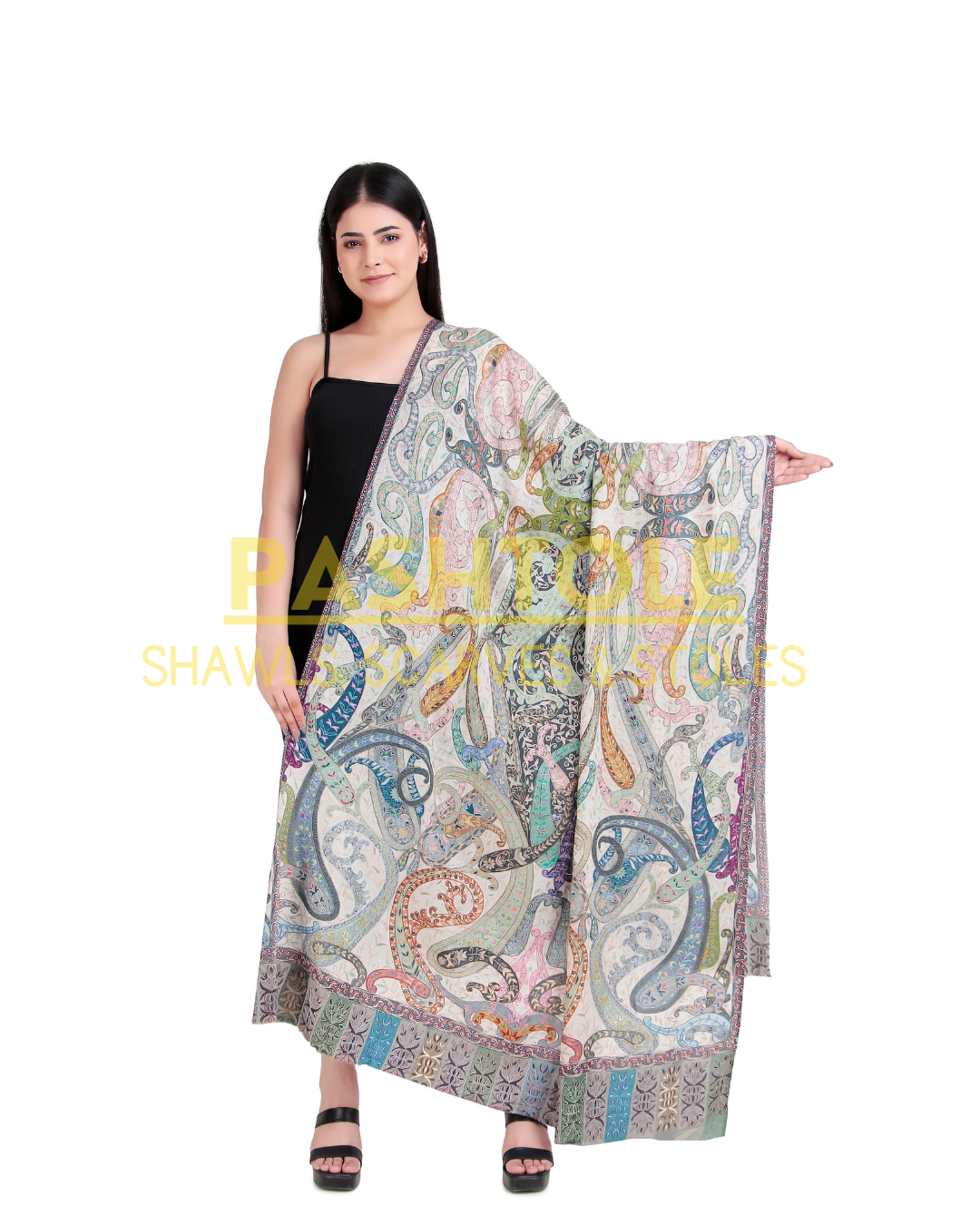 Mystic Paisley Kalamkari XL Shawl