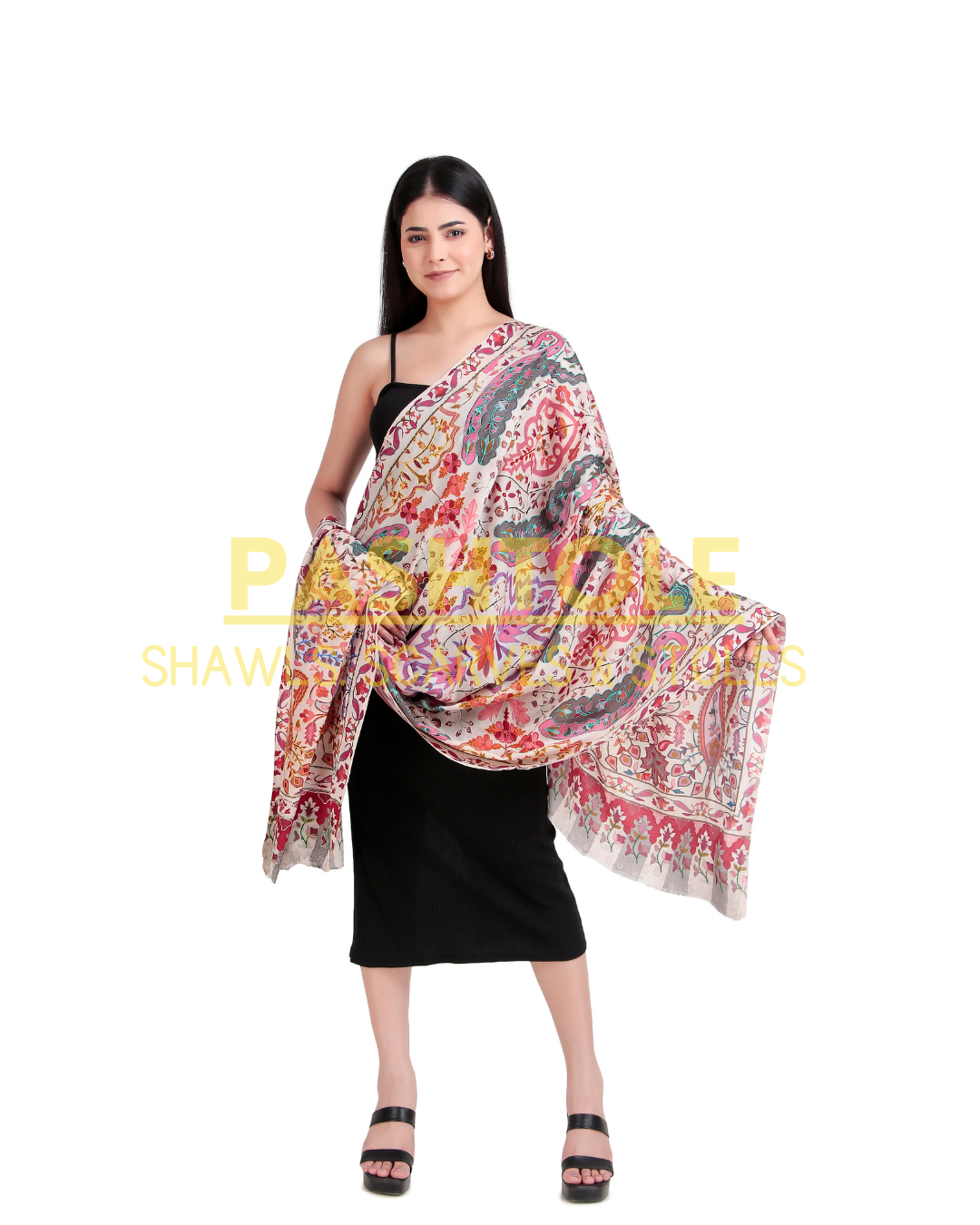 Wildflower Harmony Kalamkari Shawl