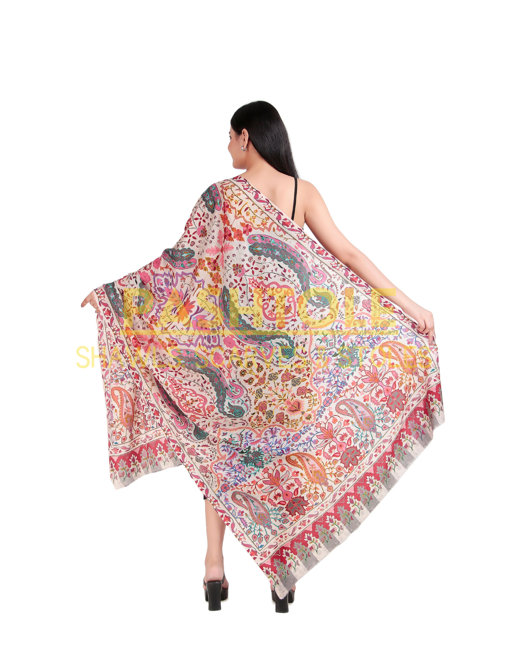 Wildflower Harmony Kalamkari Shawl