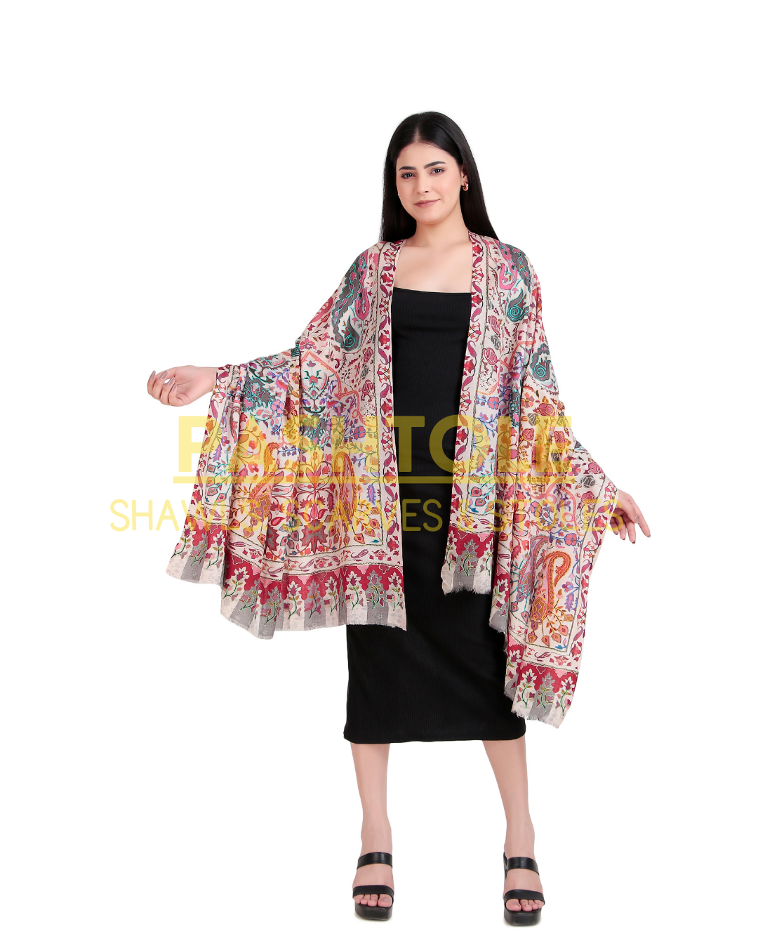 Wildflower Harmony Kalamkari Shawl