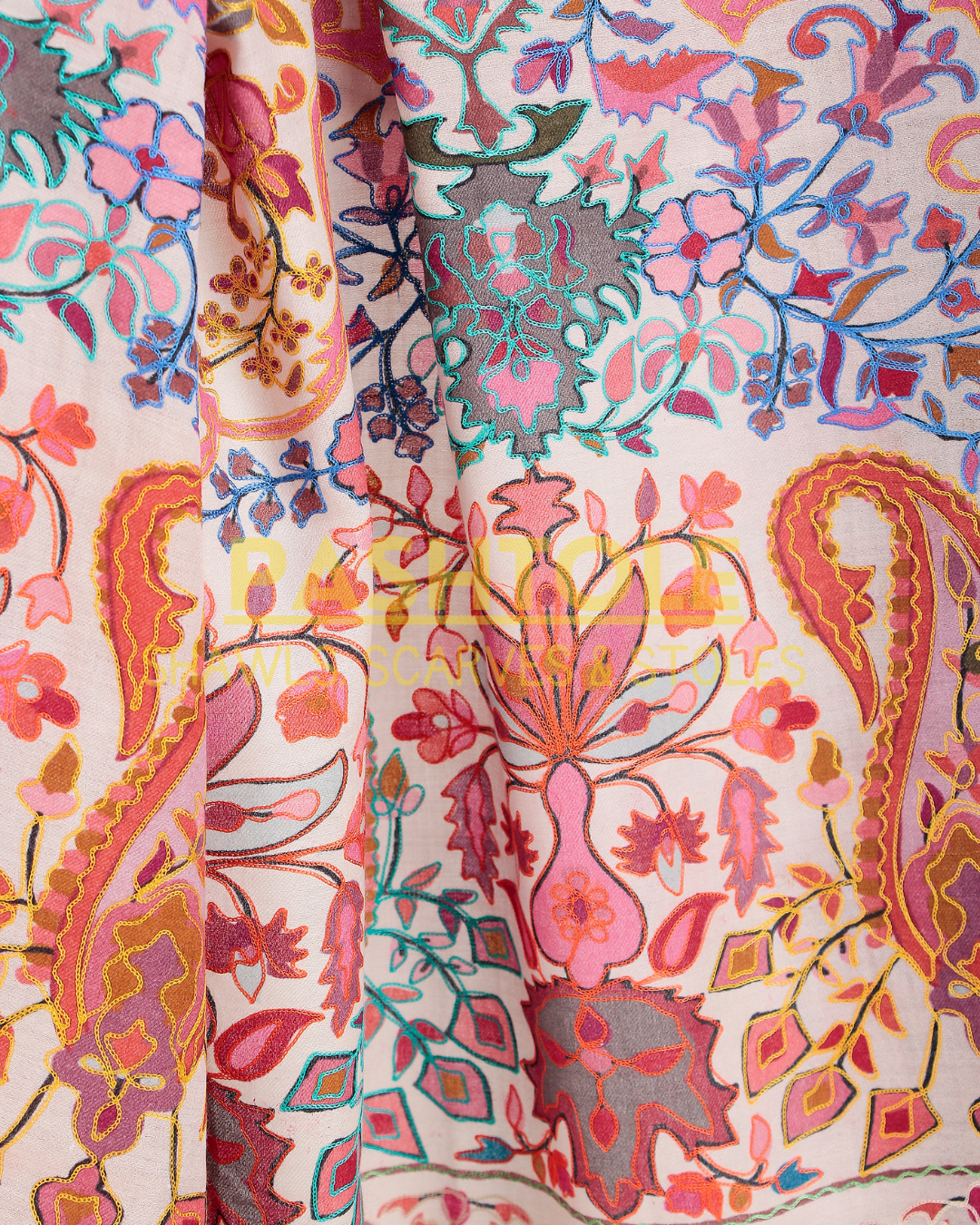 Wildflower Harmony Kalamkari Shawl