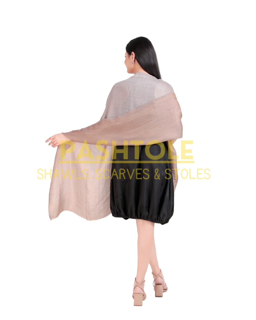 Natural Golden Zari Reversible Stole