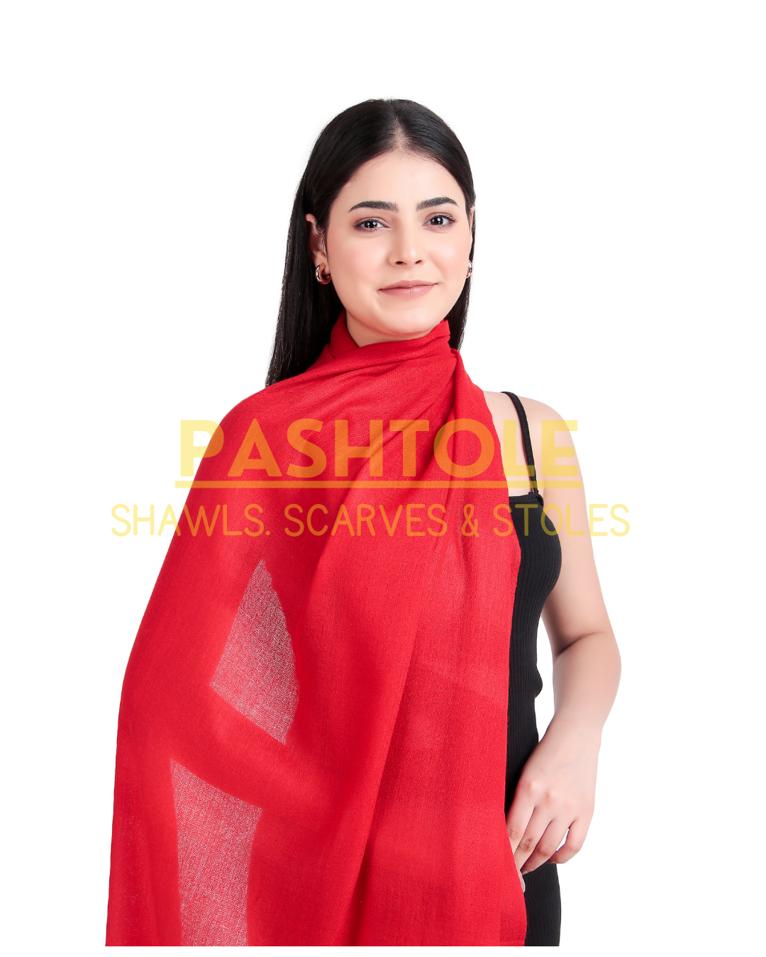Red Fine Wool Stole