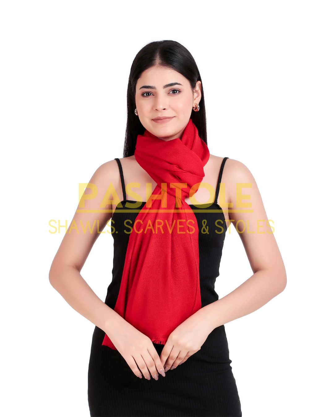 Red Fine Wool Stole