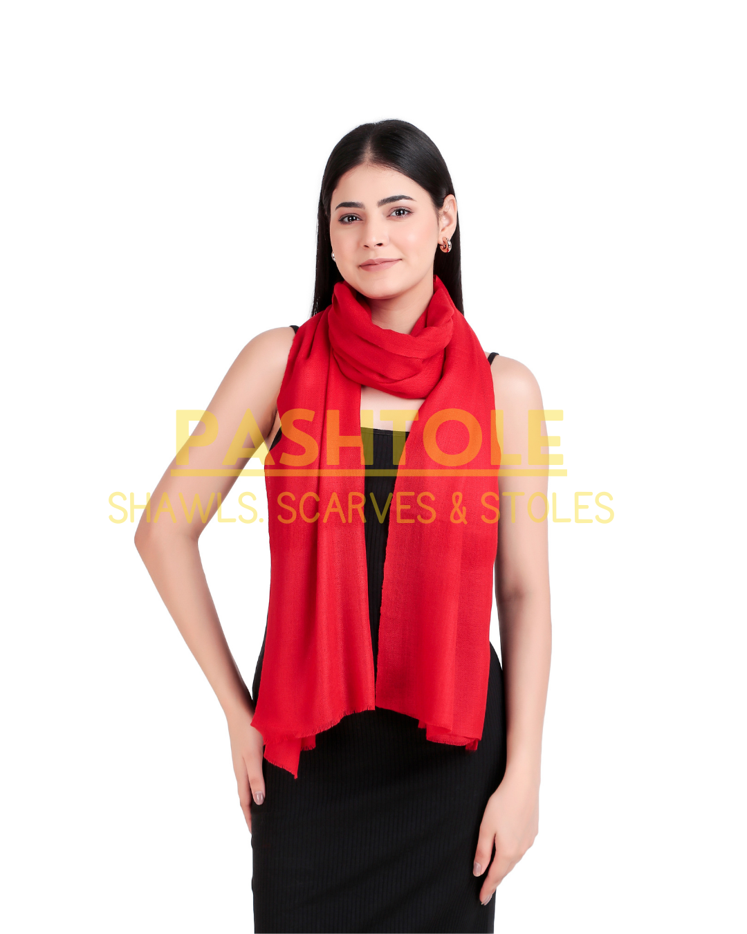 Red Fine Wool Stole