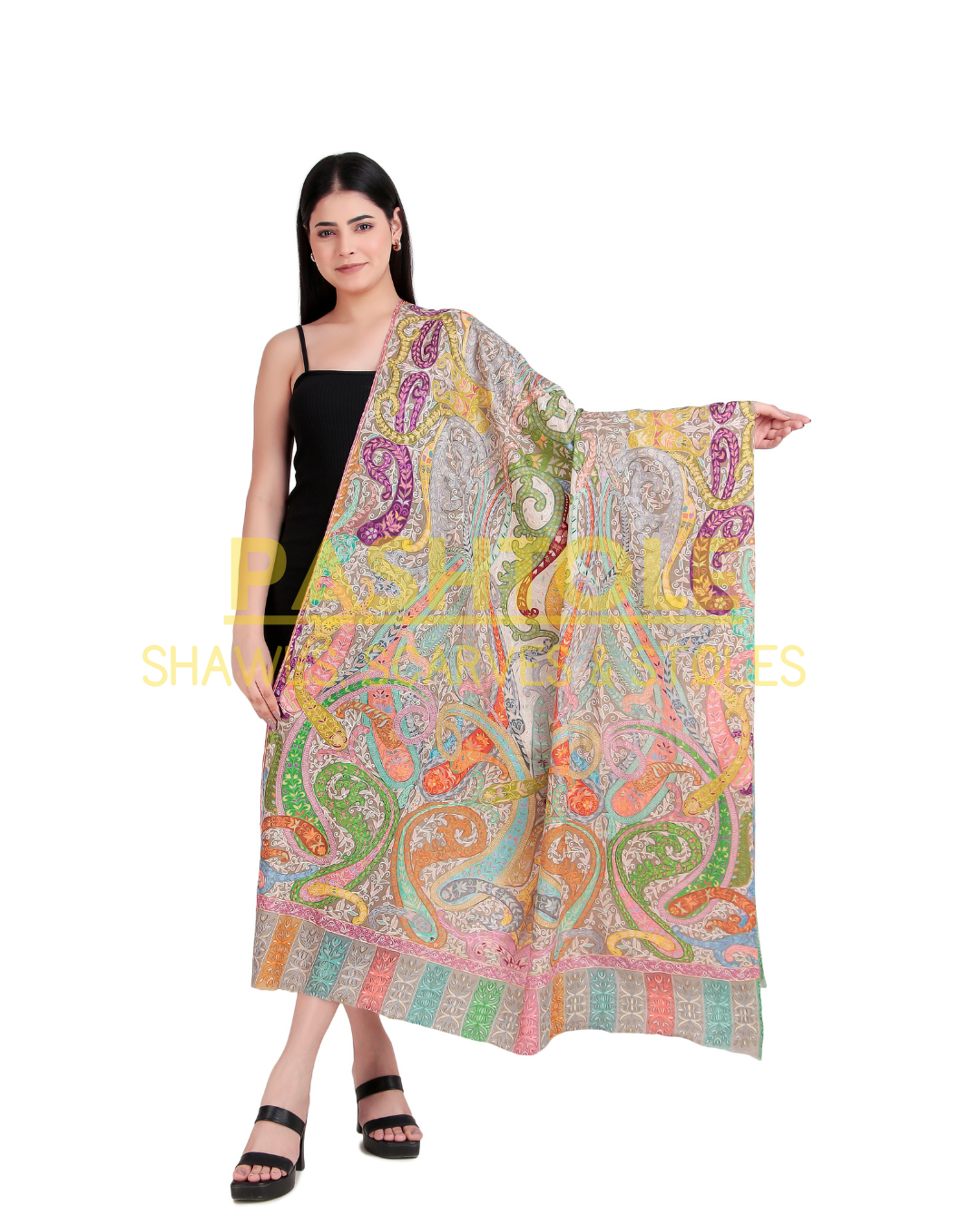 Marigold Drape Kalamkari XL Shawl