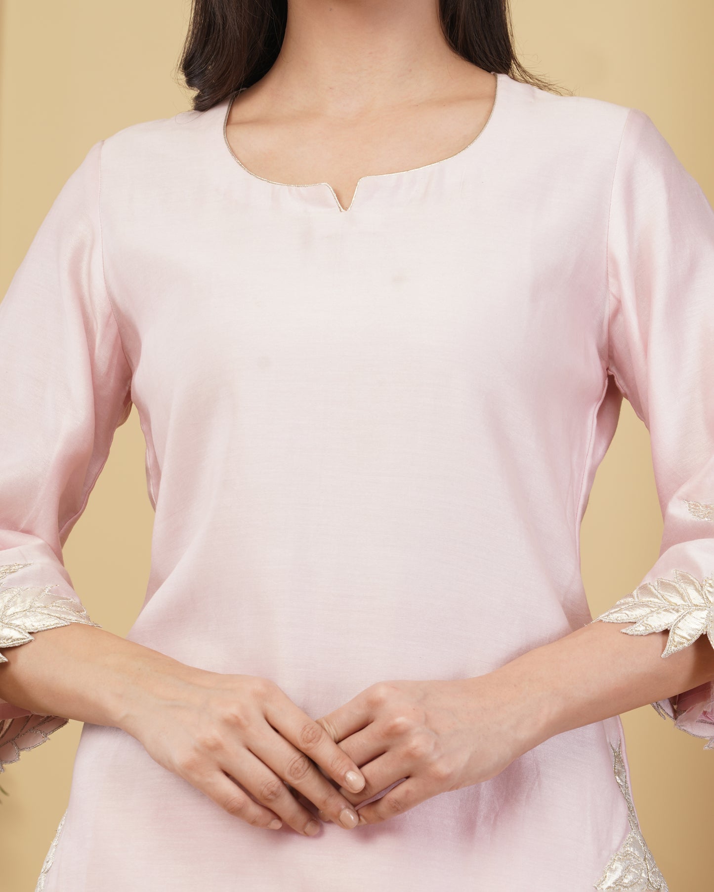 Pink Chanderi Silk Kurta Set