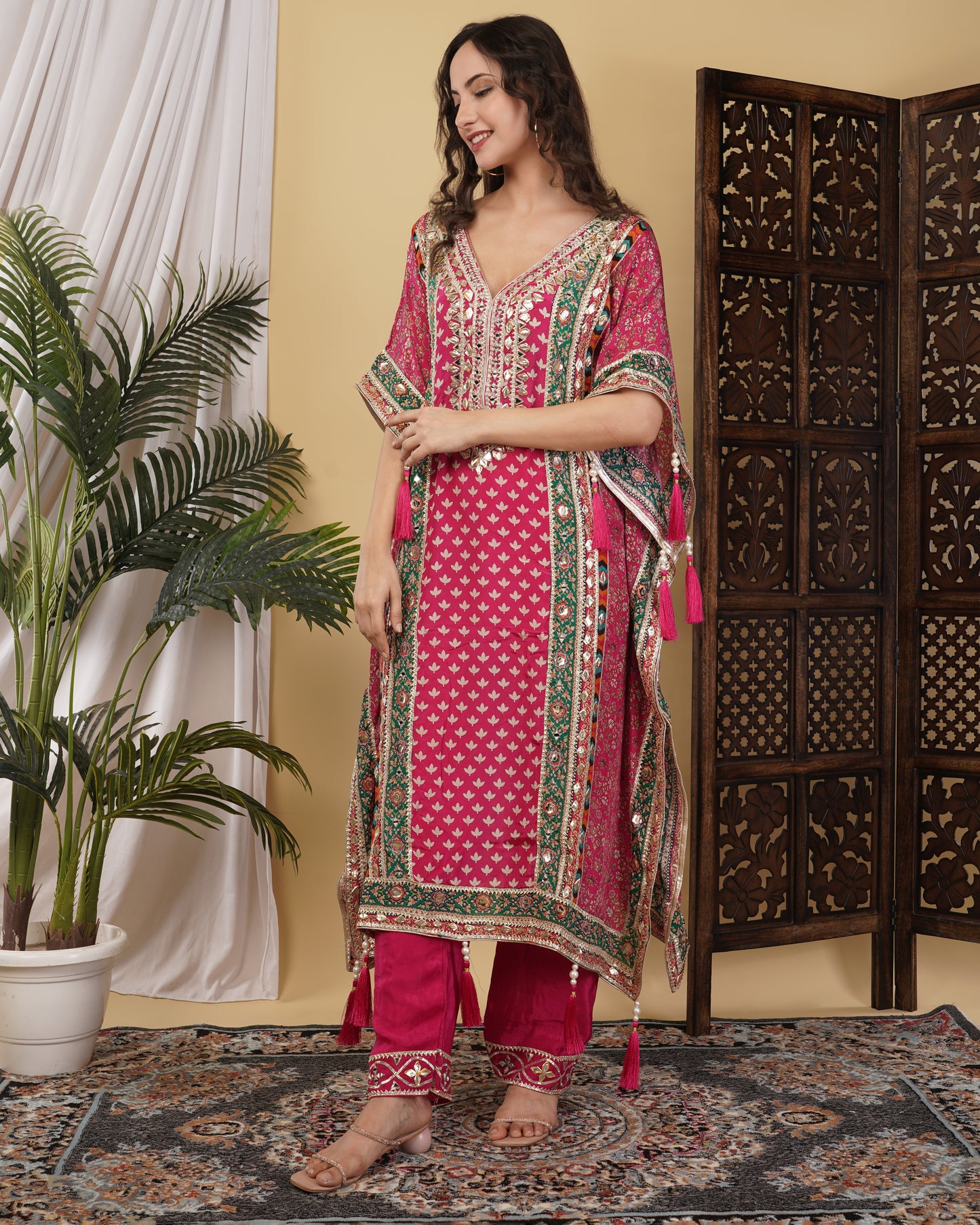 Regal Rose Kaftan Set