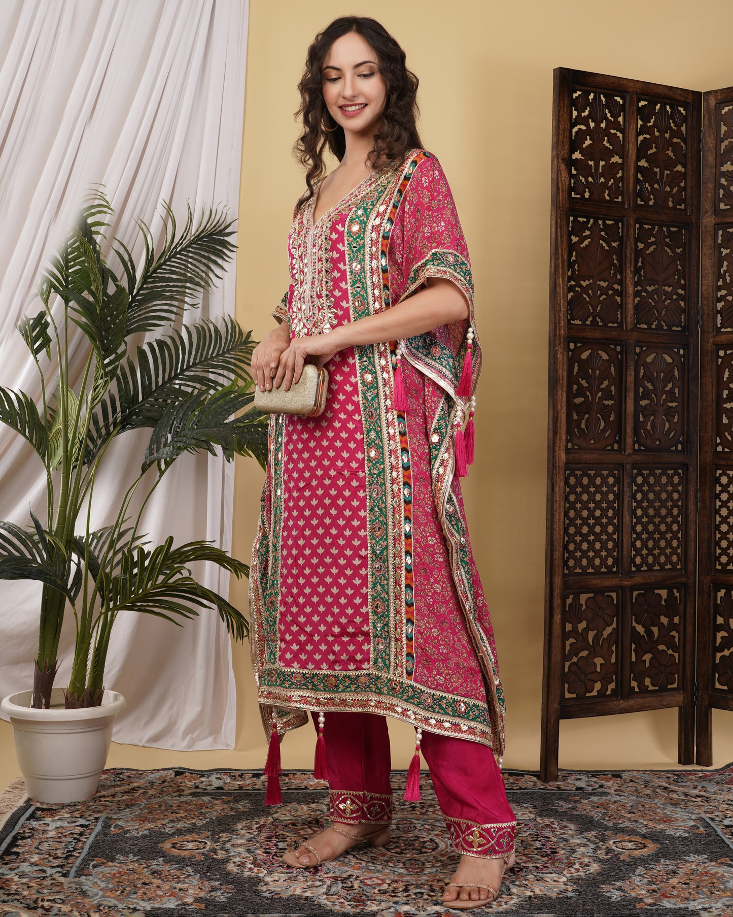 Regal Rose Kaftan Set