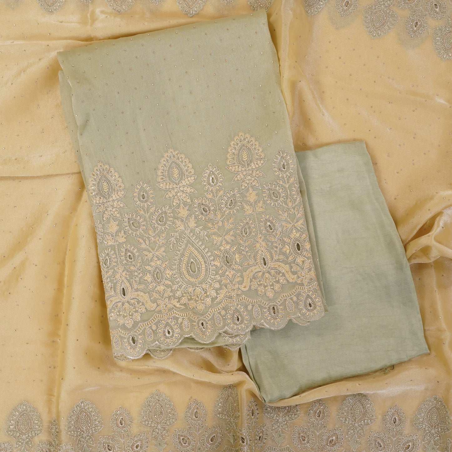 Ethereal Elegance Glass Tissue Suit Set