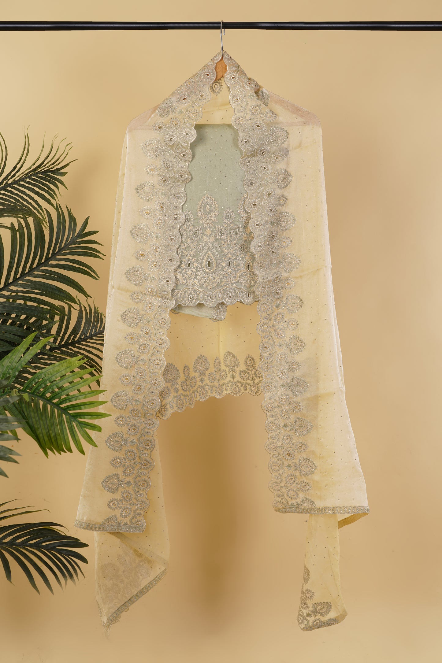 Ethereal Elegance Glass Tissue Suit Set