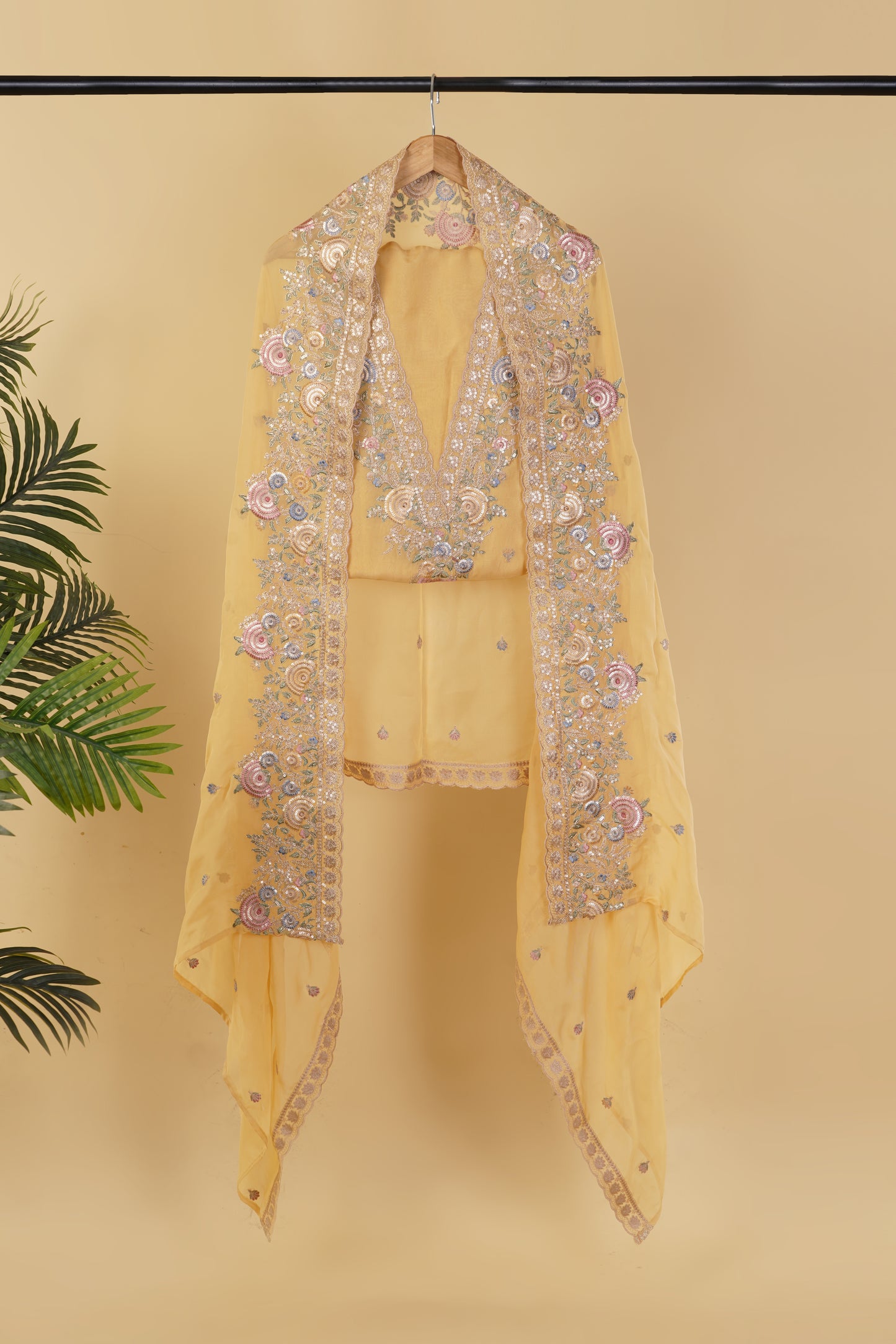 Celestial Bloom Organza Suit Set