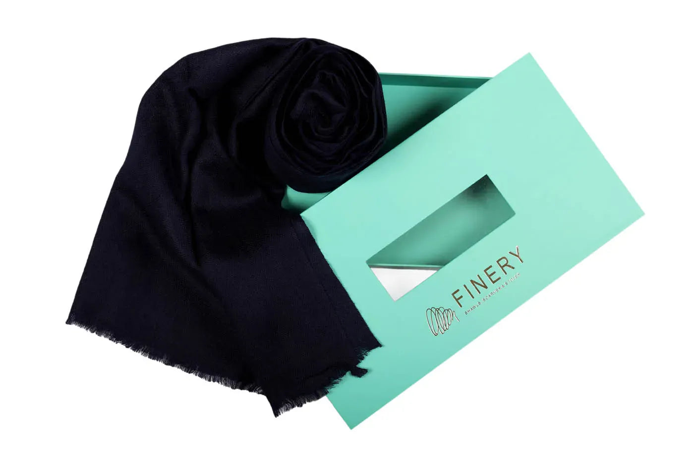 Fine Wool Stole, Plain Design- Black