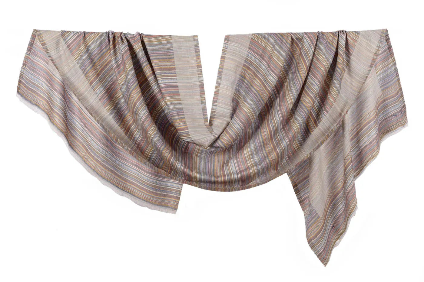 Fine Wool Stole, Printed- Cream
