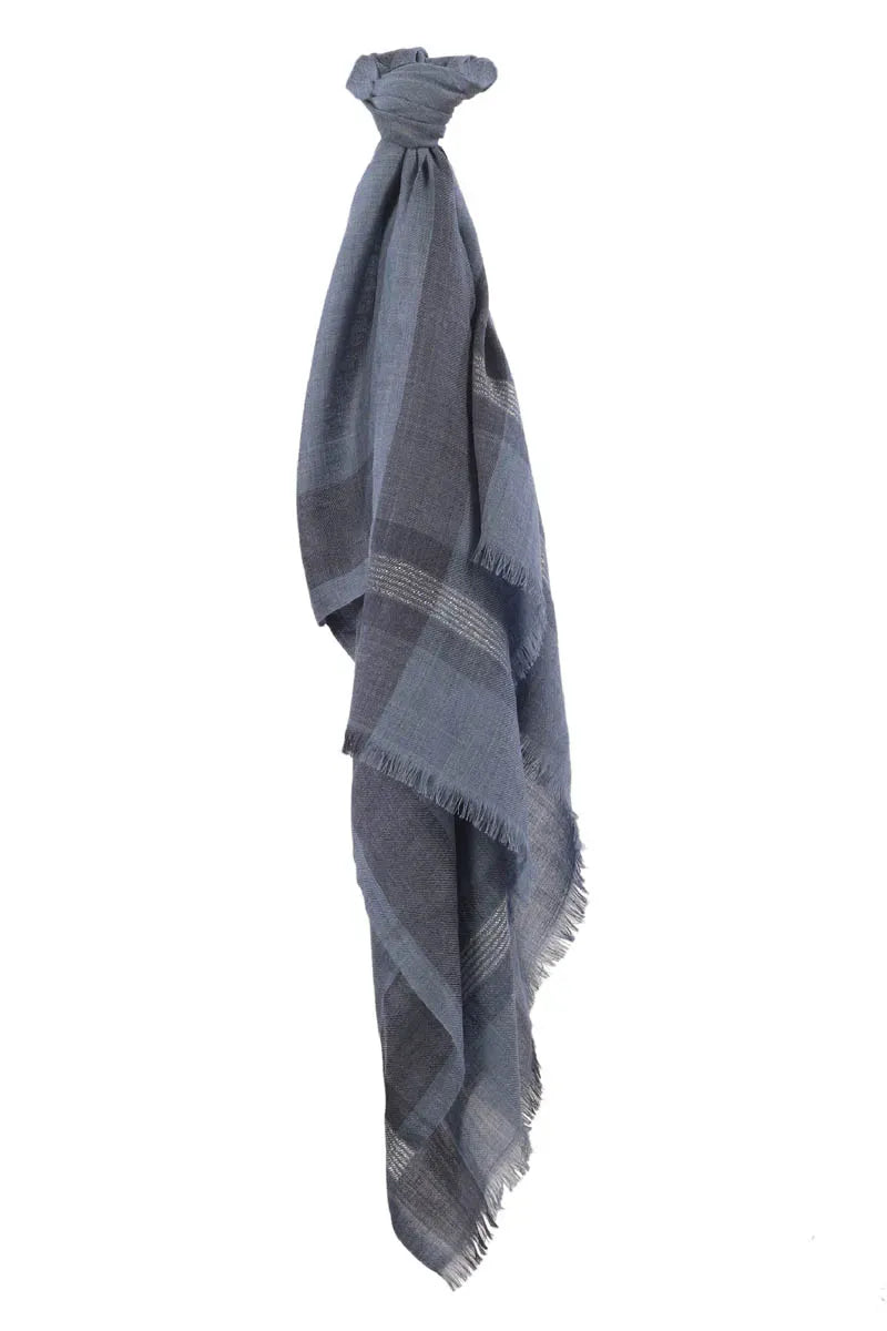 Fine Wool Scarves, Printed- Check Patterned