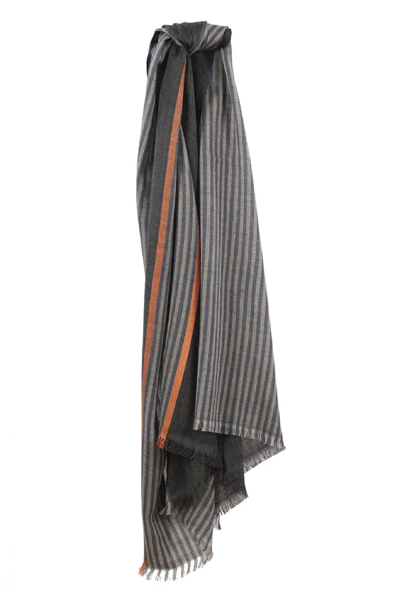 Fine Wool Scarves, Printed- Check Patterned