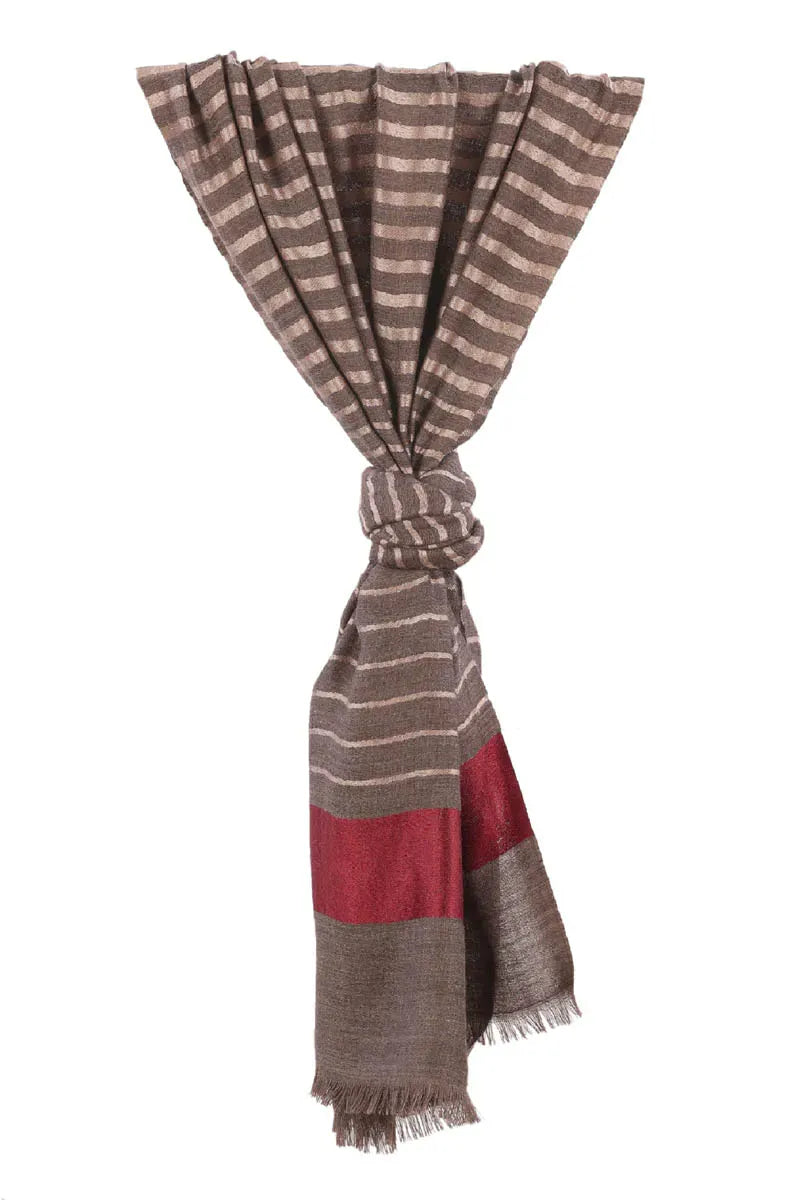 Fine Wool Scarves, Printed- Check Patterned