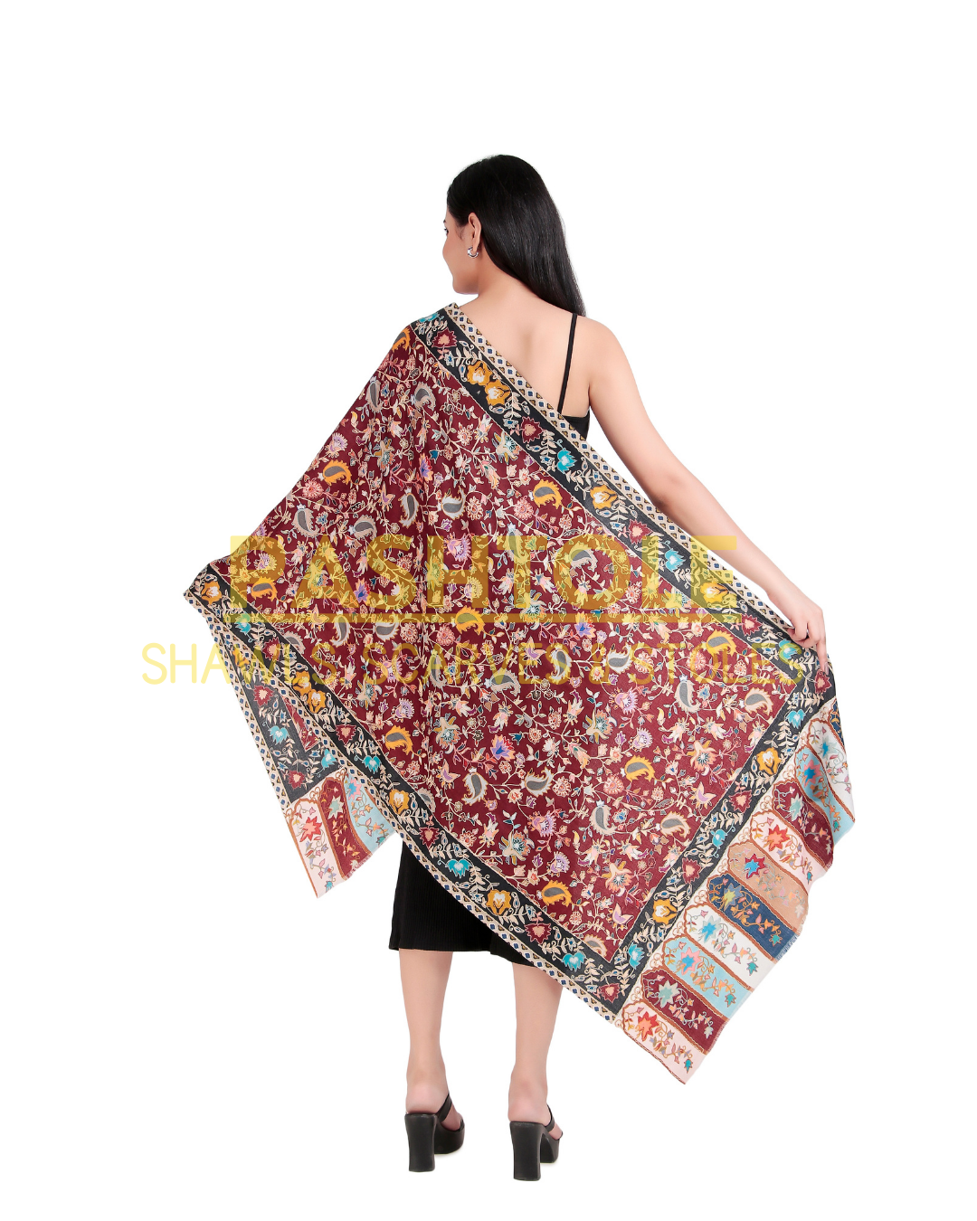 Vermillion Song Kalamkari Stole