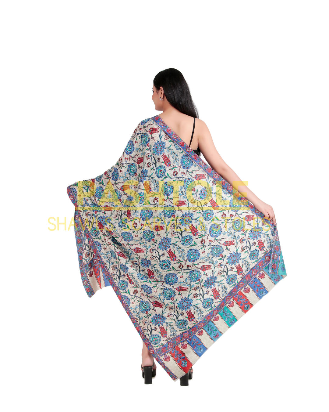 Meadow Elegance Kalamkari Shawl