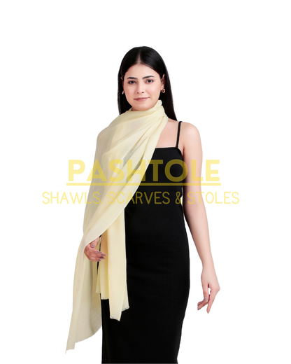 Lemon Yellow Fine Wool Stole