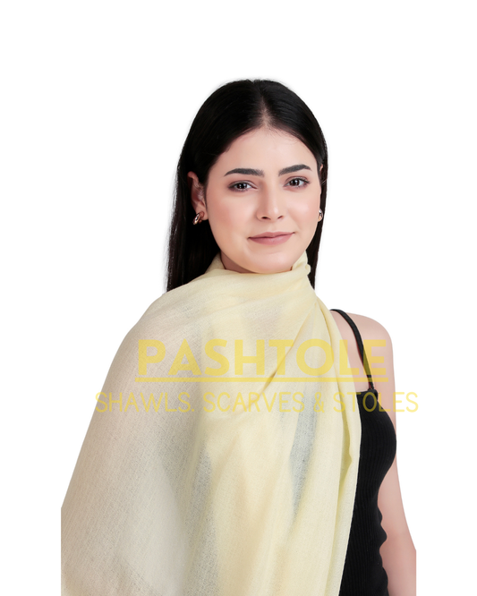 Lemon Yellow Fine Wool Stole