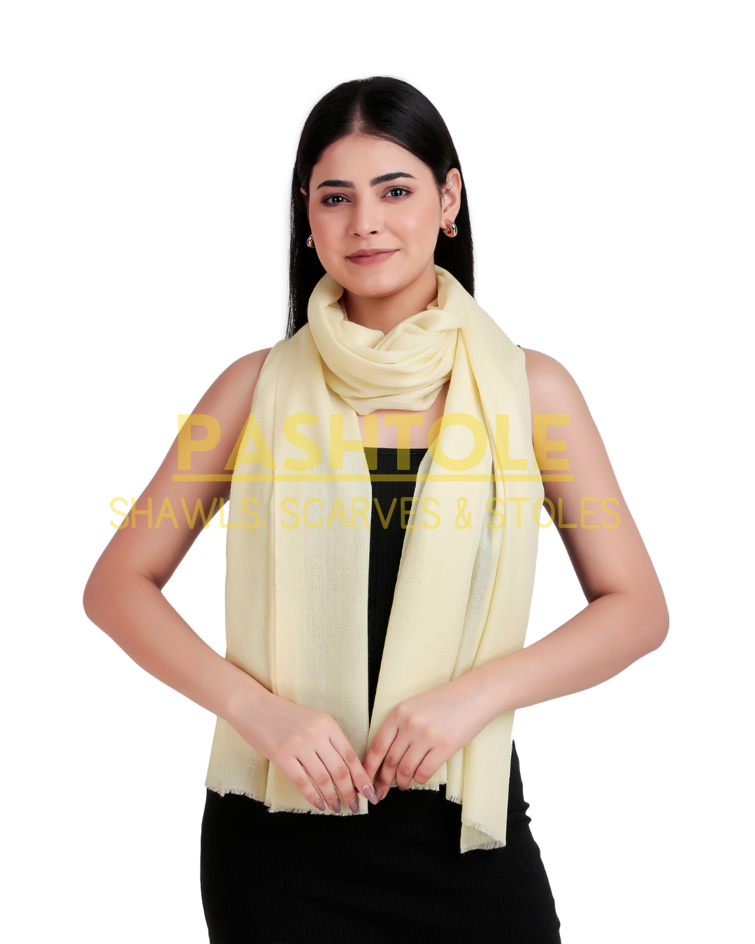 Lemon Yellow Fine Wool Stole