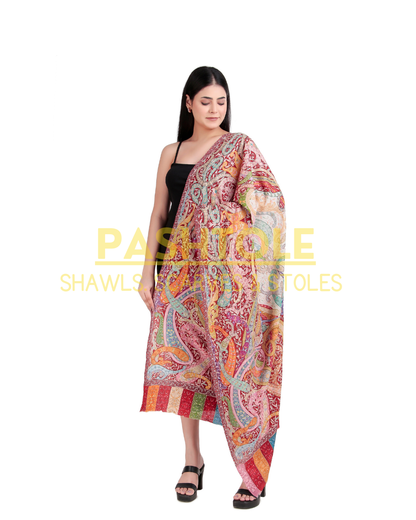 Majestic Flame Kalamkari XL Shawl