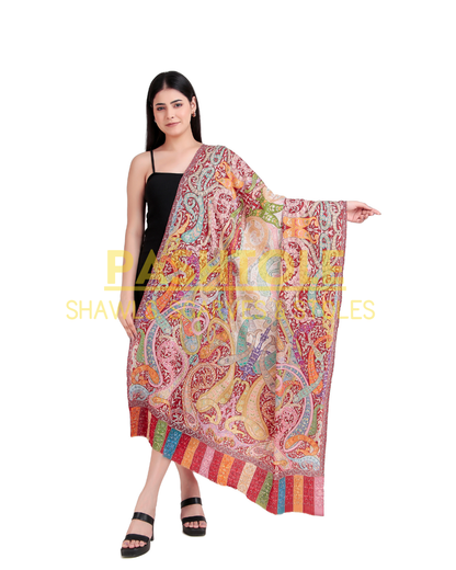 Majestic Flame Kalamkari XL Shawl