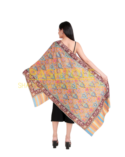 Hibiscus Trail Kalamkari Stole