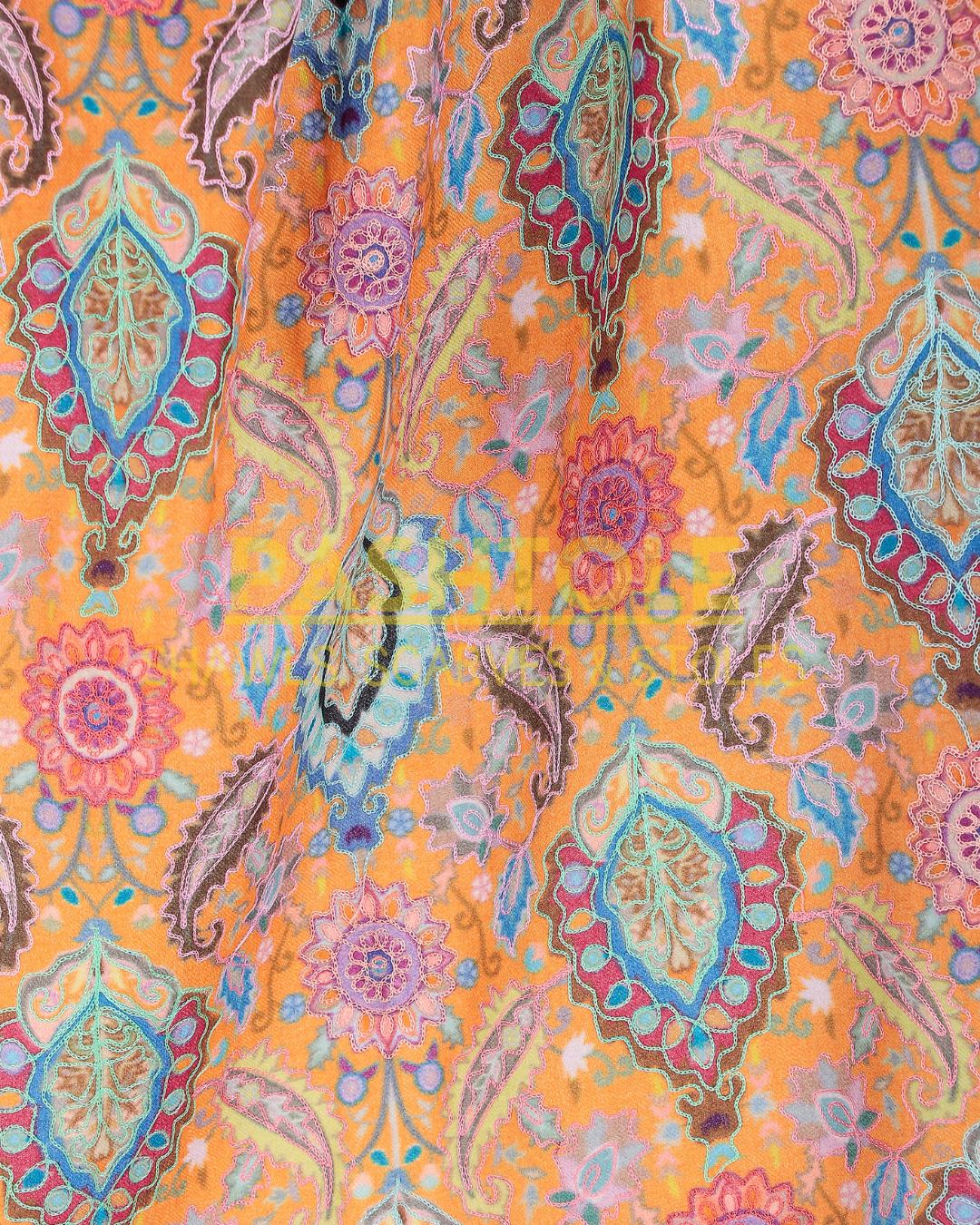 Hibiscus Trail Kalamkari Stole