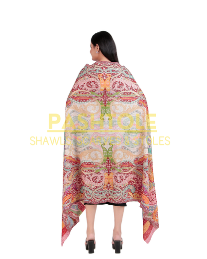 Majestic Flame Kalamkari XL Shawl