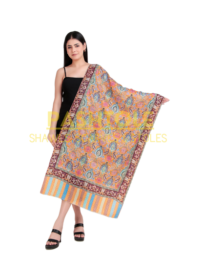 Hibiscus Trail Kalamkari Stole