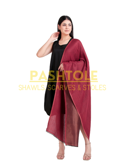 Maroon Zari Reversible Stole