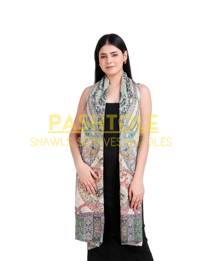 Mystic Paisley Kalamkari XL Shawl