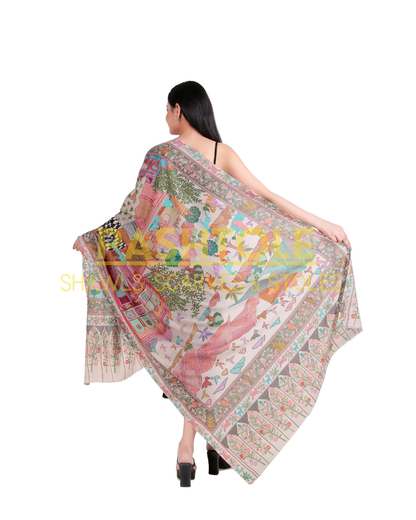 Kesariya Dreams Kalamkari Shawl