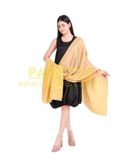 Golden Yellow Zari Reversible Stole