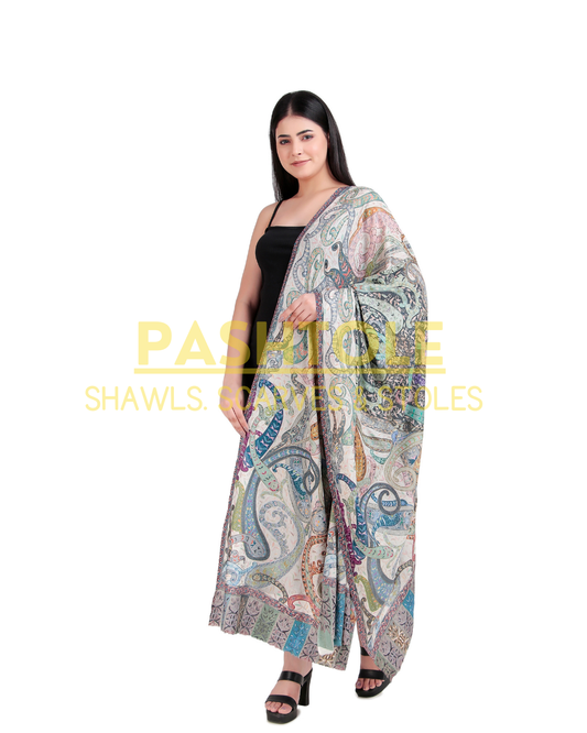 Mystic Paisley Kalamkari XL Shawl