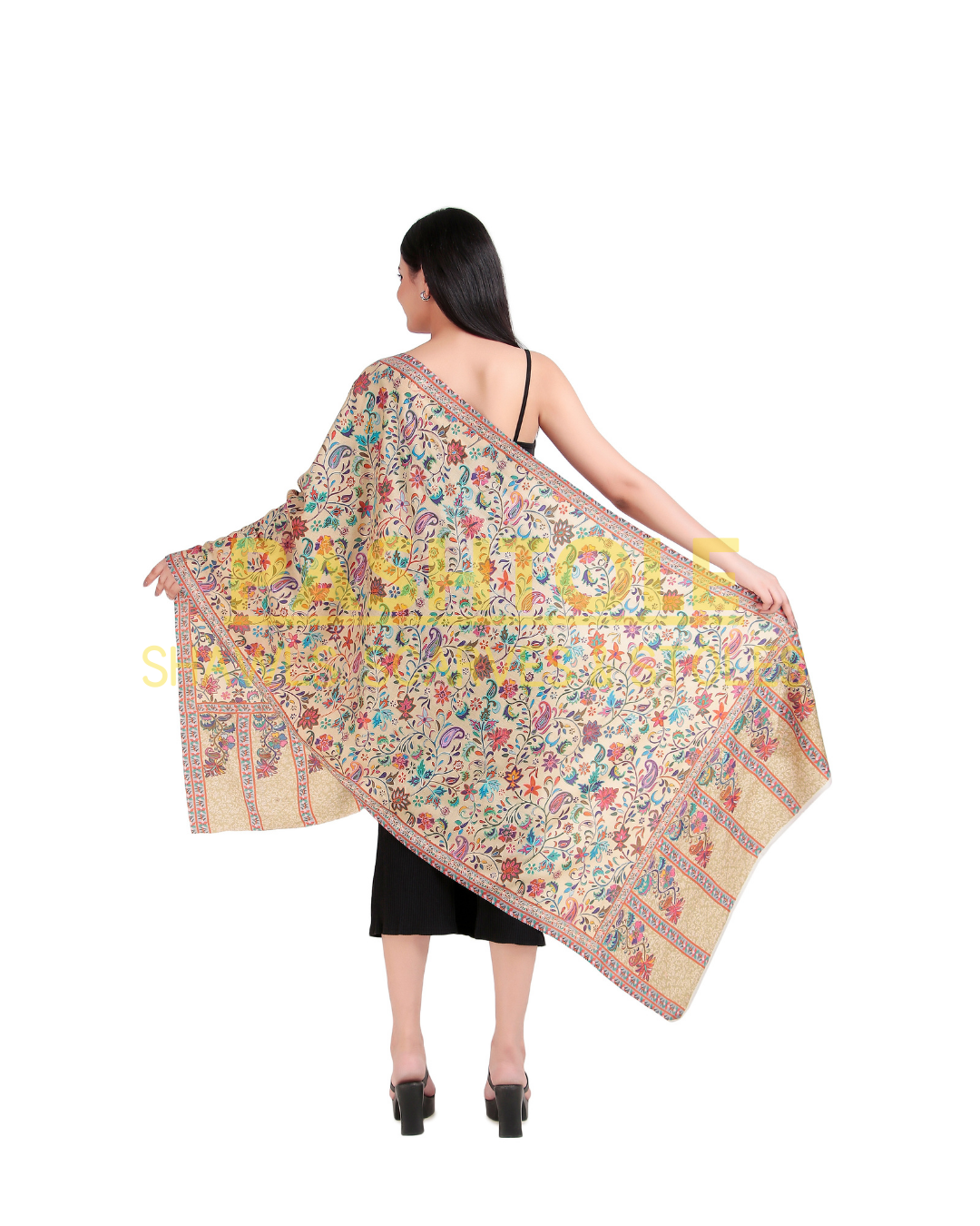 Sunflower Swirl Kalamkari Stole